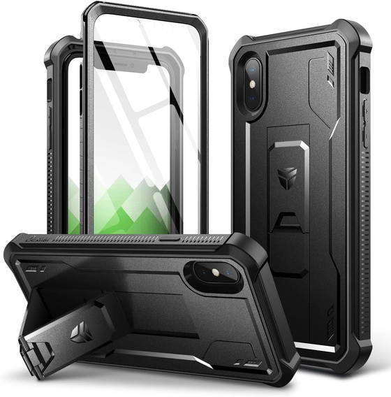 Etui pancerne do iPhone XS Max, Dexnor Full Body, czarne