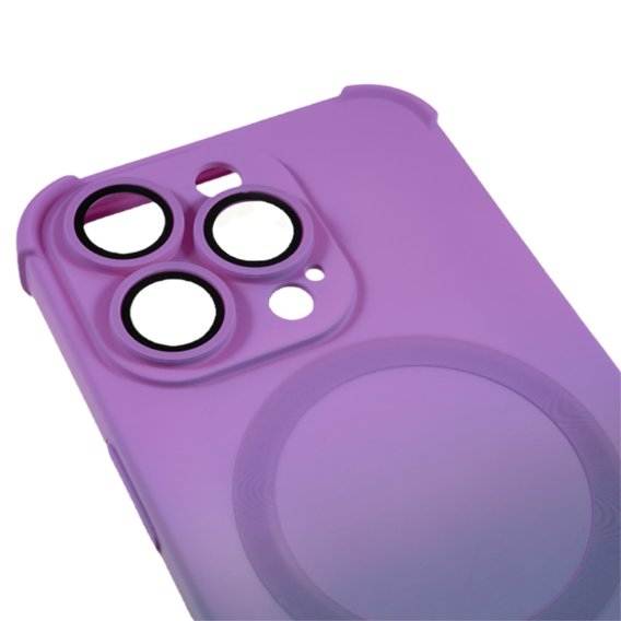 Etui silikonowe do iPhone 13 Pro, Gradient Magnetic, do MagSafe, fioletowe / szare