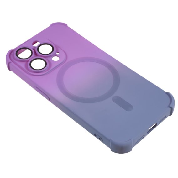 Etui silikonowe do iPhone 13 Pro, Gradient Magnetic, do MagSafe, fioletowe / szare