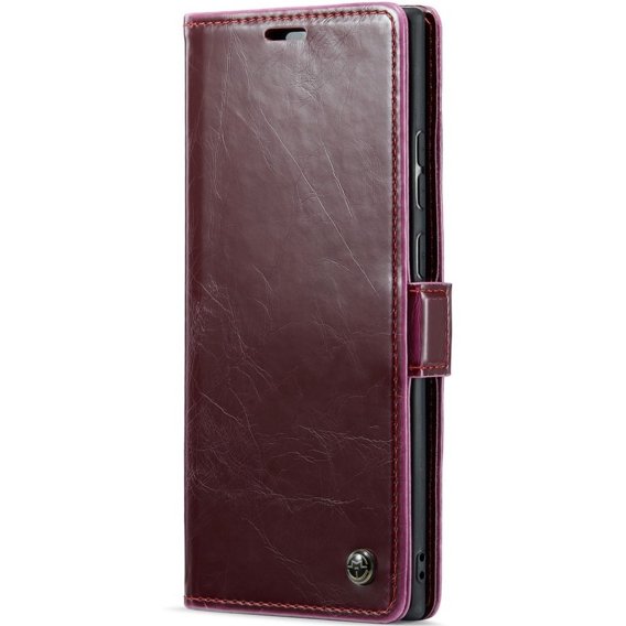 Etui z klapką CASEME do Samsung Galaxy Note 20 Ultra, Waxy Textured, czerwone