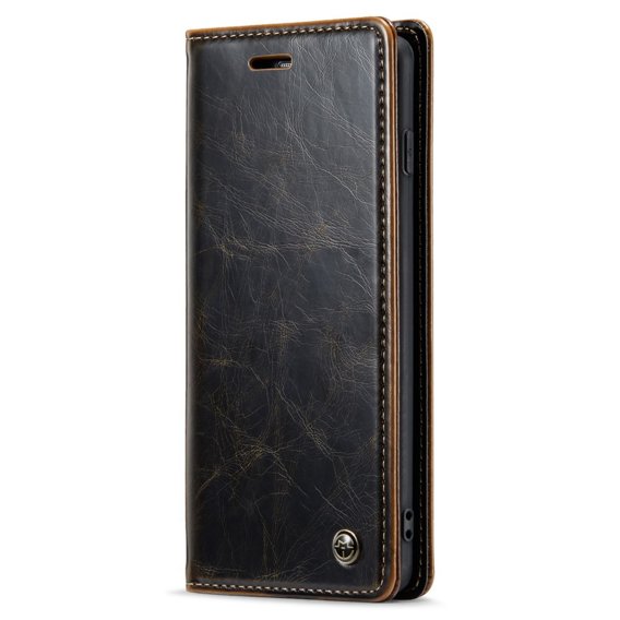 Etui z klapką CASEME do Samsung Galaxy S10+ Plus, Waxy Textured, kawowe