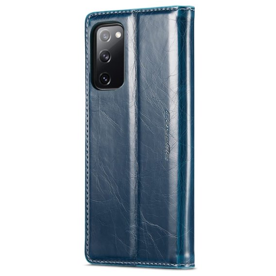 Etui z klapką CASEME do Samsung Galaxy S20 FE / 5G, Waxy Textured, niebieskie