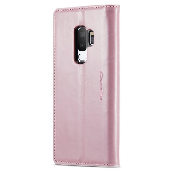 Etui z klapką CASEME do Samsung Galaxy S9+ Plus, Waxy Textured, różowe