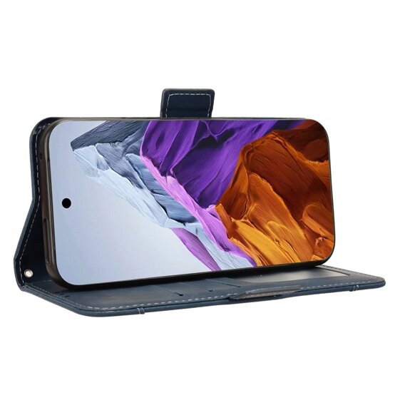 Etui z klapką do Google Pixel 9 Pro XL, Card Slot, granatowe