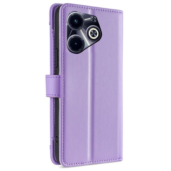 Etui z klapką do Infinix Hot 40i, Wallet Zipper Pocket, fioletowe