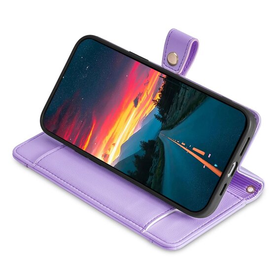 Etui z klapką do Infinix Hot 40i, Wallet Zipper Pocket, fioletowe