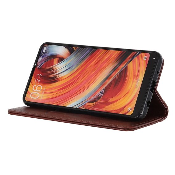 Etui z klapką do Motorola Edge 50 Pro, Split Leather, brązowe