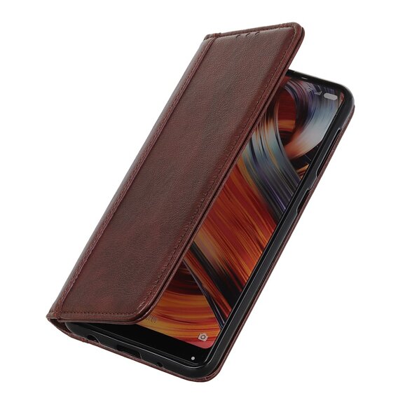 Etui z klapką do Motorola Edge 50 Pro, Split Leather, brązowe