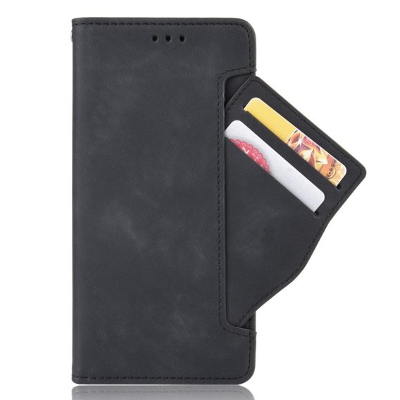 Etui z klapką do Motorola Moto E20/E30/E40, Card Slot, czarne