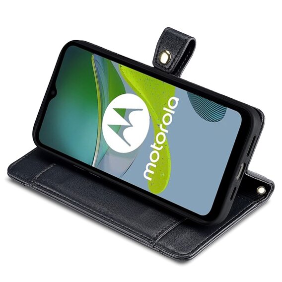 Etui z klapką do Motorola Moto G54 5G, Wallet Zipper Pocket, czarne