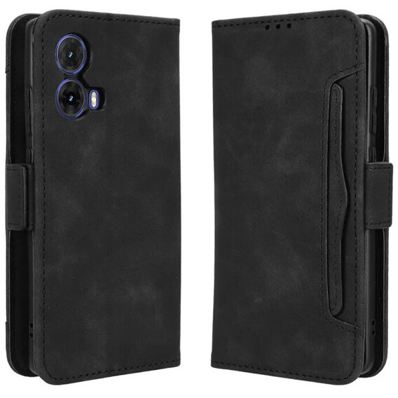 Etui z klapką do Motorola Moto G85, Card Slot, czarne