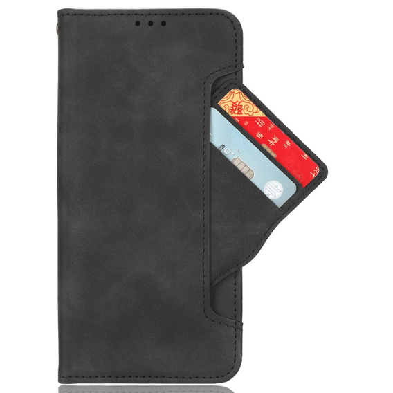 Etui z klapką do Motorola Moto G85, Card Slot, czarne