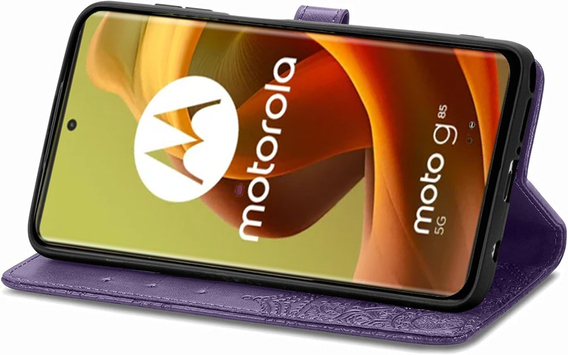 Etui z klapką do Motorola Moto G85, Mandala, fioletowe