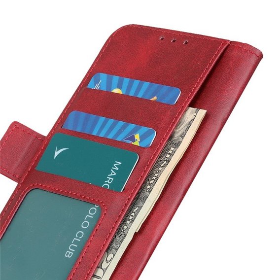 Etui z klapką do Nokia G60 5G, Wallet PU Leather Case, czerwone