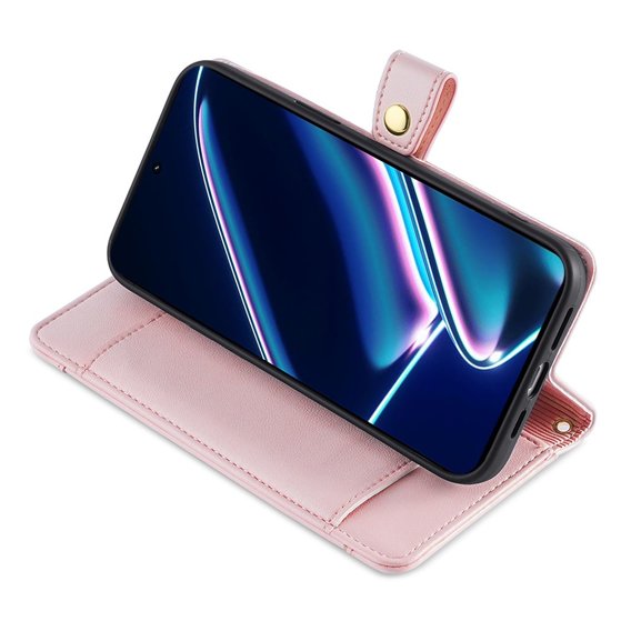 Etui z klapką do Realme 11 Pro 5G / Pro+ 5G, Wallet Zipper Pocket, różowe