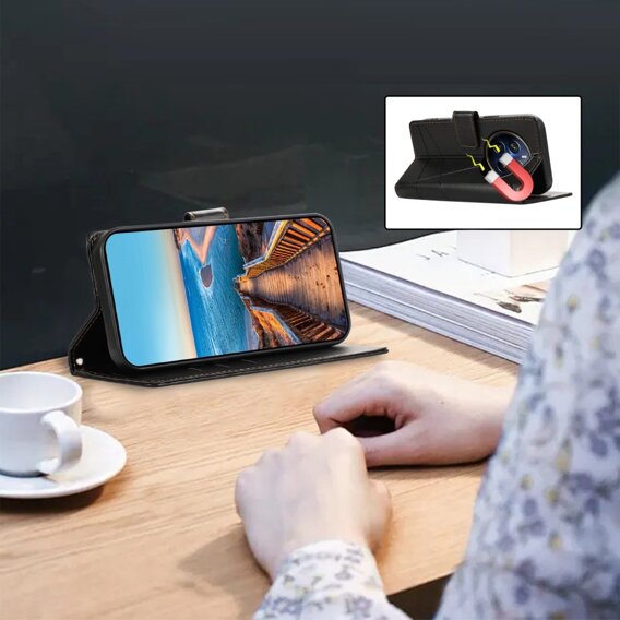 Etui z klapką do Realme 12 Pro 5G / 12 Pro+ 5G, Leather Line Wallet, czarne