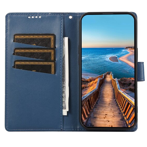 Etui z klapką do Realme 12 Pro 5G / 12 Pro+ 5G, Leather Line Wallet, niebieskie