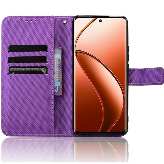 Etui z klapką do Realme 12 Pro 5G / 12 Pro+ 5G, Wallet Smart Magnet, fioletowe