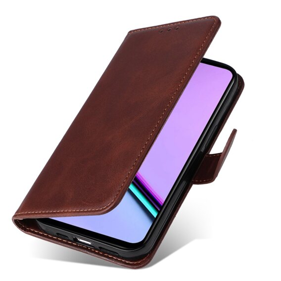 Etui z klapką do Realme C67, Leather Wallet, brązowe