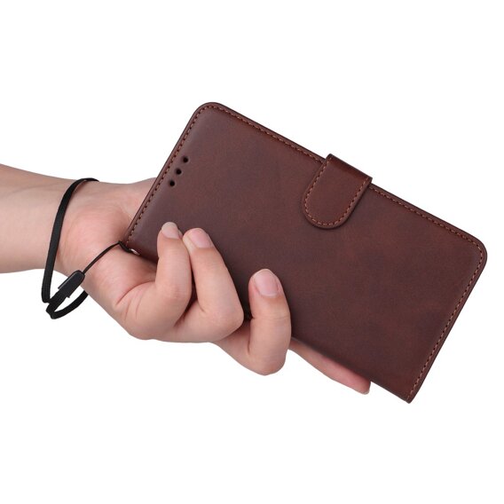 Etui z klapką do Realme C67, Leather Wallet, brązowe