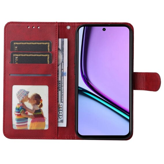 Etui z klapką do Realme C67, Leather Wallet, czerwone