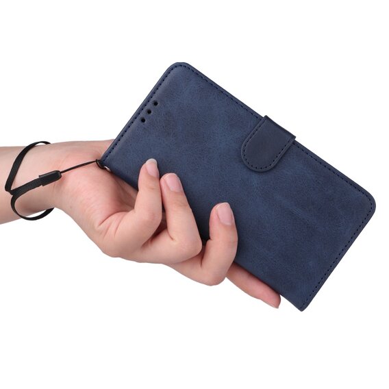 Etui z klapką do Realme C67, Leather Wallet, granatowe