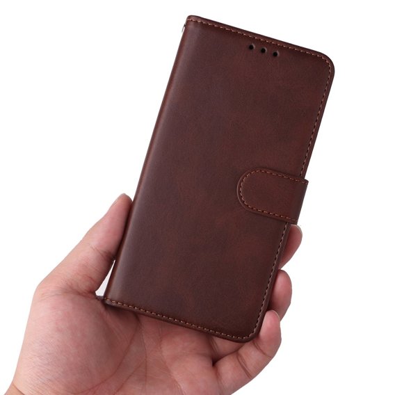 Etui z klapką do Samsung Galaxy A34 5G, Leather Wallet, brązowe