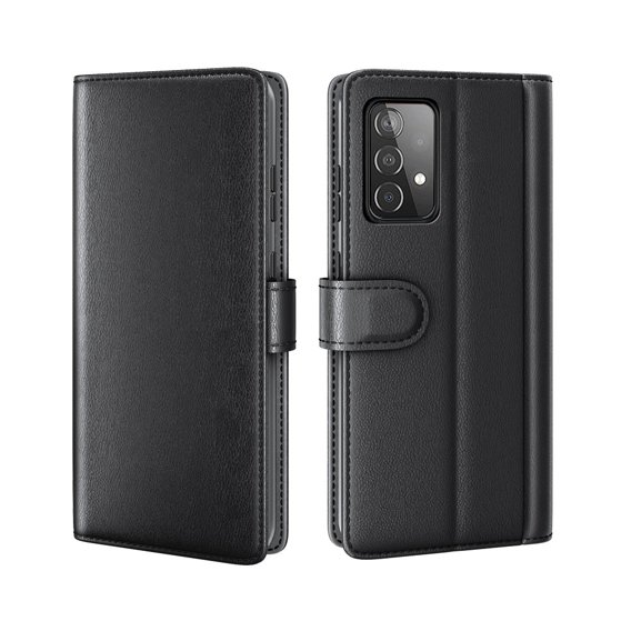 Etui z klapką do Samsung Galaxy A52 / A52s, Split Leather, czarne