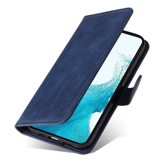 Etui z klapką do Samsung Galaxy A54 5G, Leather Wallet, granatowe