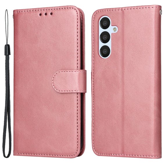 Etui z klapką do Samsung Galaxy A54 5G, Leather Wallet, różowe rose gold