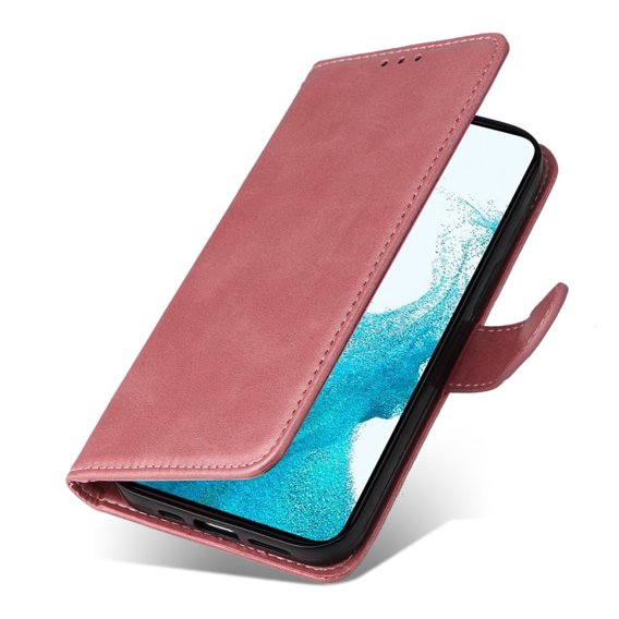 Etui z klapką do Samsung Galaxy A54 5G, Leather Wallet, różowe rose gold