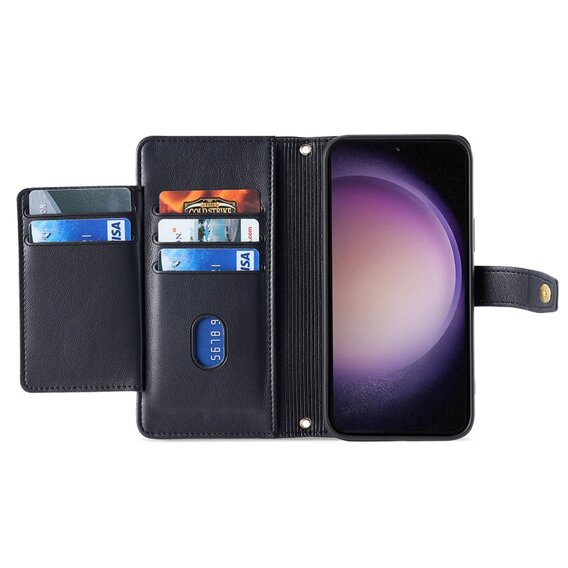 Etui z klapką do Samsung Galaxy A54 5G, Wallet Zipper Pocket, czarne