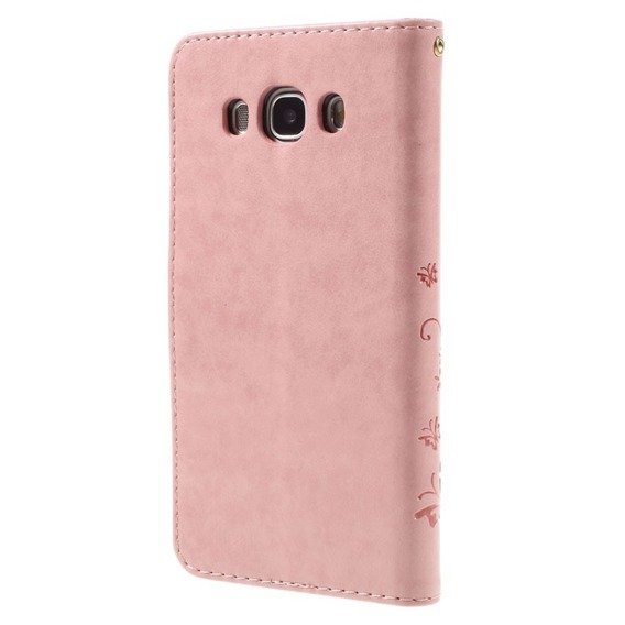Etui z klapką do Samsung Galaxy J5 2016, Butterfly, różowe