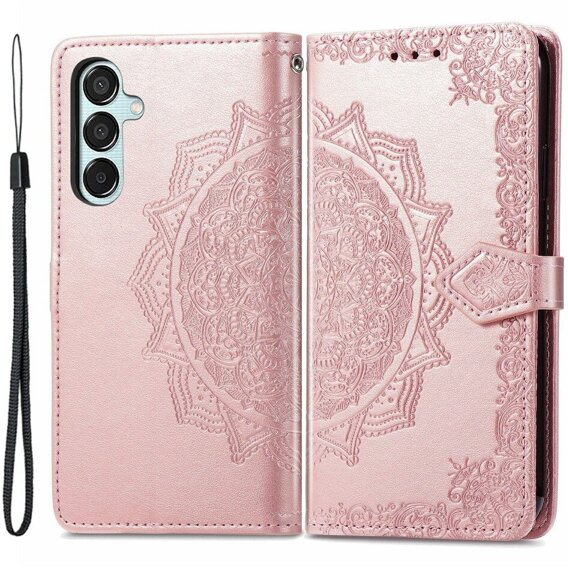 Etui z klapką do Samsung Galaxy M15 5G, Mandala, różowe
