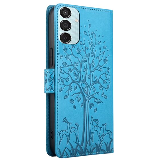 Etui z klapką do Samsung Galaxy M15 5G, Tree, niebieskie