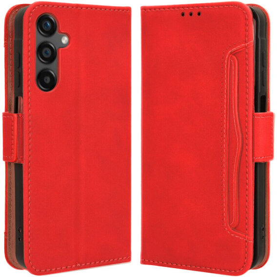 Etui z klapką do Samsung Galaxy M35, Card Slot, czerwone