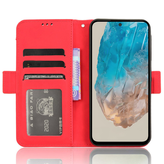 Etui z klapką do Samsung Galaxy M35, Card Slot, czerwone