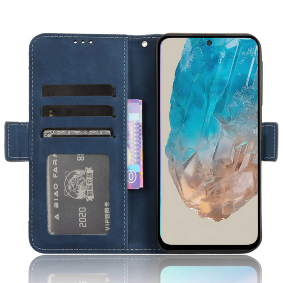 Etui z klapką do Samsung Galaxy M35, Card Slot, granatowe