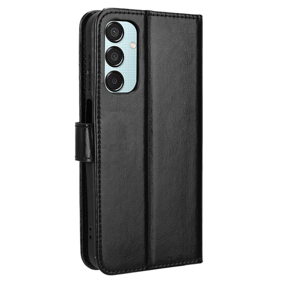 Etui z klapką do Samsung Galaxy M35, Crazy Horse Wallet, czarne