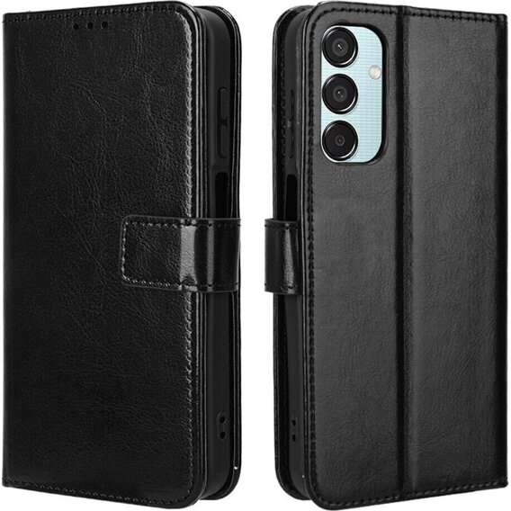 Etui z klapką do Samsung Galaxy M35, Crazy Horse Wallet, czarne