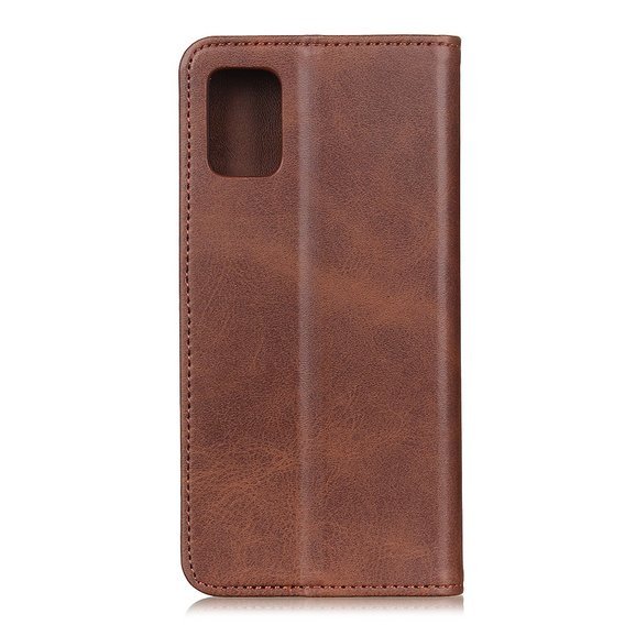 Etui z klapką do Samsung Galaxy M51, Split Leather, brązowe