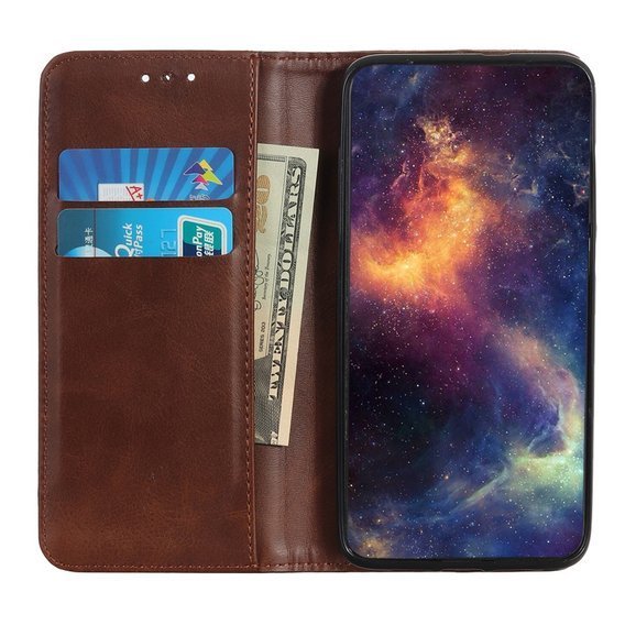 Etui z klapką do Samsung Galaxy M51, Split Leather, brązowe