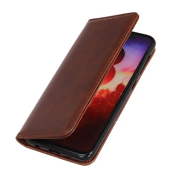 Etui z klapką do Samsung Galaxy M51, Split Leather, brązowe