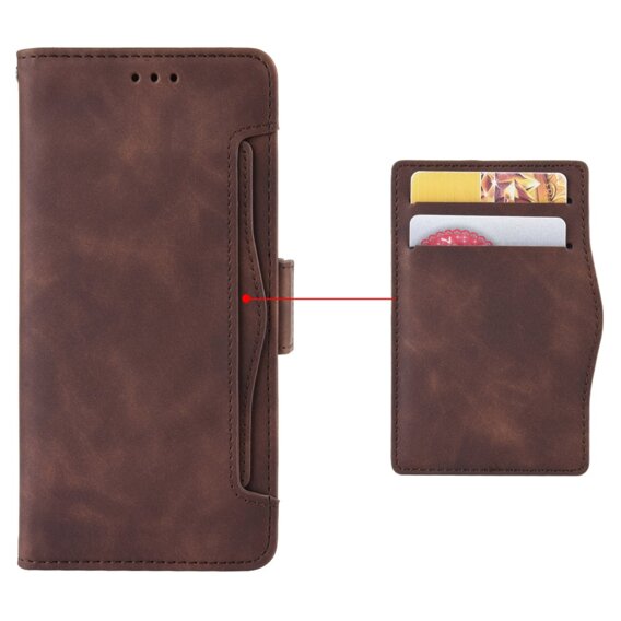 Etui z klapką do T Phone 2 5G, Card Slot, brązowe