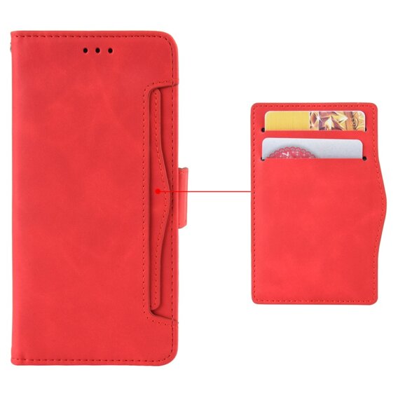 Etui z klapką do T Phone 2 5G, Card Slot, czerwone