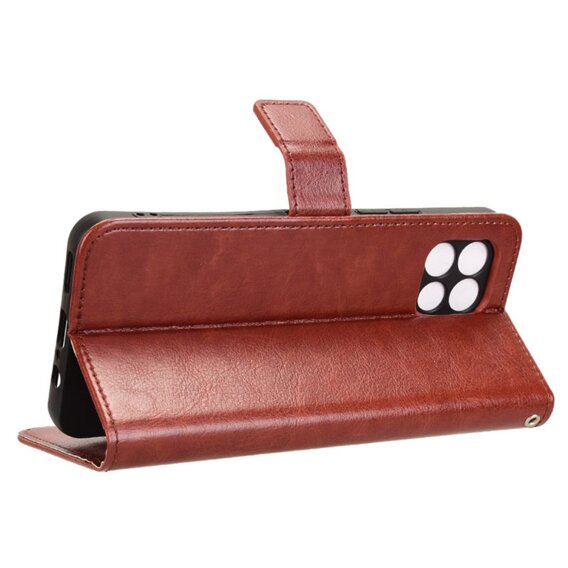 Etui z klapką do T Phone 2 5G, Crazy Horse Wallet, brązowe