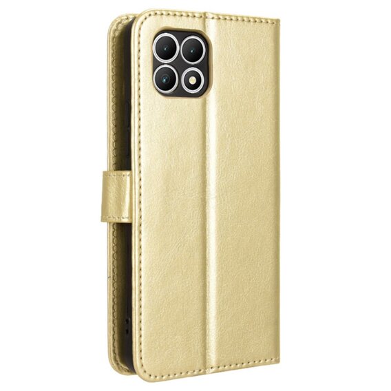 Etui z klapką do T Phone 2 5G, Crazy Horse Wallet, złote