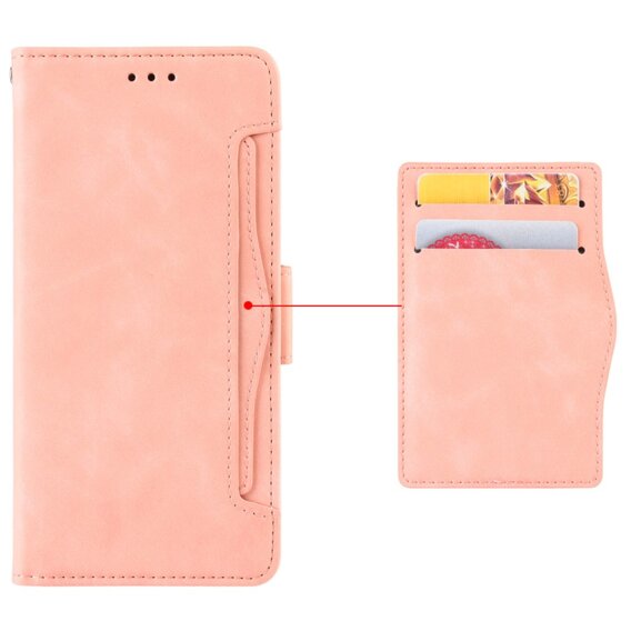 Etui z klapką do Xiaomi 14T, Card Slot, różowe