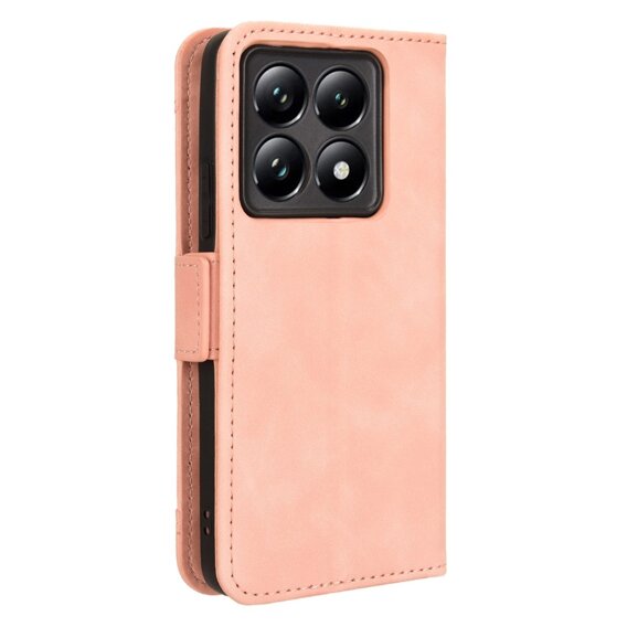 Etui z klapką do Xiaomi 14T, Card Slot, różowe