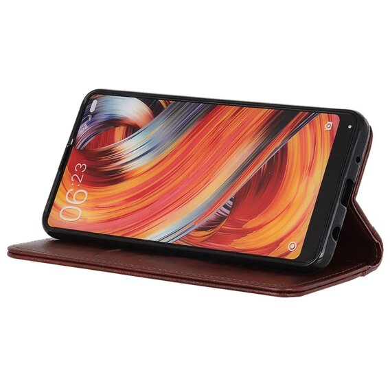 Etui z klapką do Xiaomi Poco F6 Pro, Split Leather, brązowe